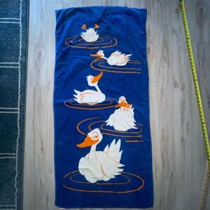 Vintage Hilasal Duck Towel Blue Orange Beach